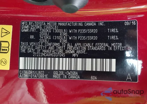 2017 Lexus Rx 350 z USA, uszkodzony, nr VIN 2T2ZZMCAXHC037045